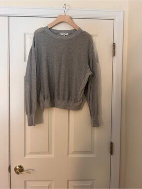 Michael Stars Light Gray Perforated Waffle Knit Tee